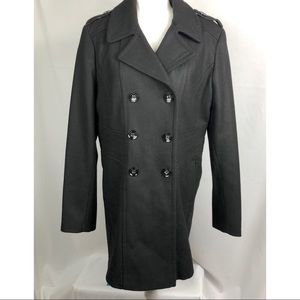 Kenneth Cole Black Pea Coat Size 16